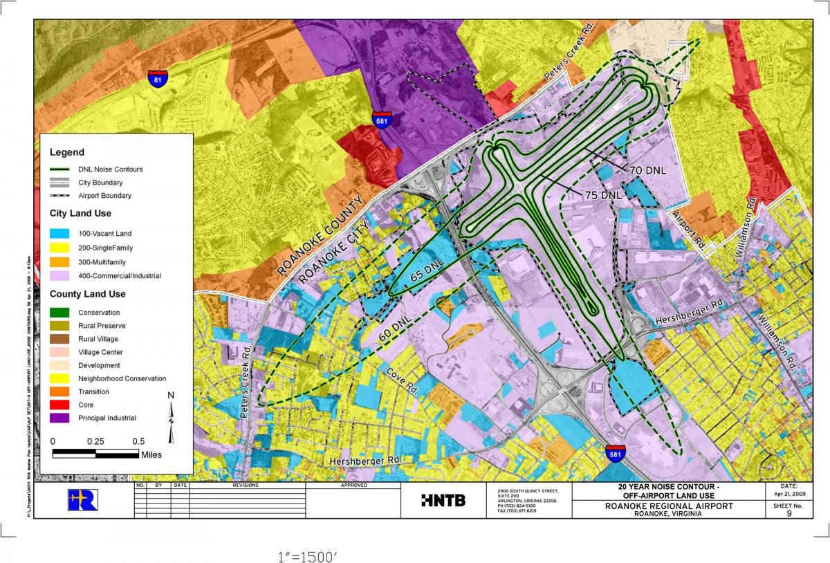 Noise Exposure Maps 2005 & 2025 RoanokeBlacksburg Regional Airport